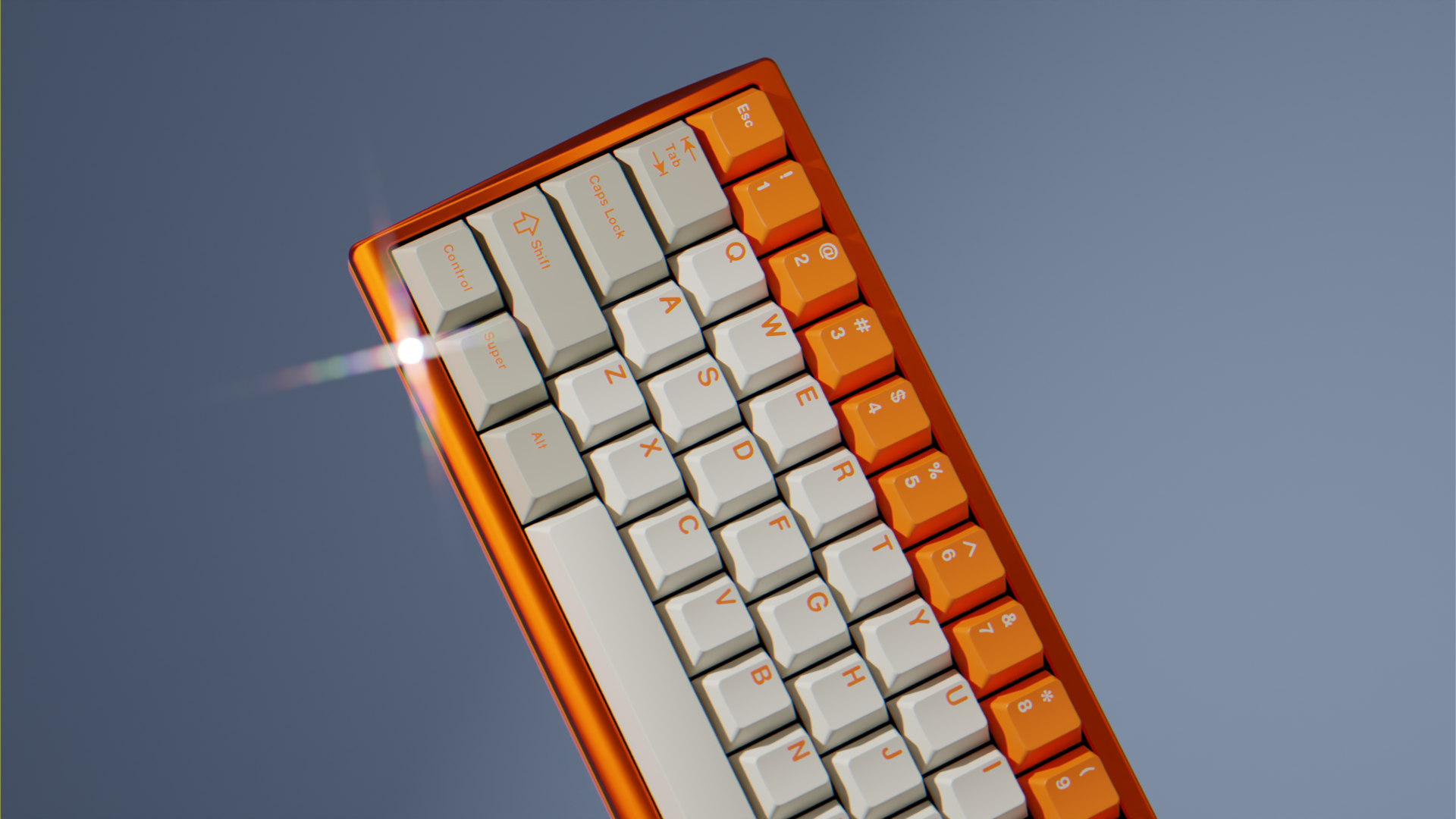 Empyrean Hali keyboard with Orange Alert keycaps