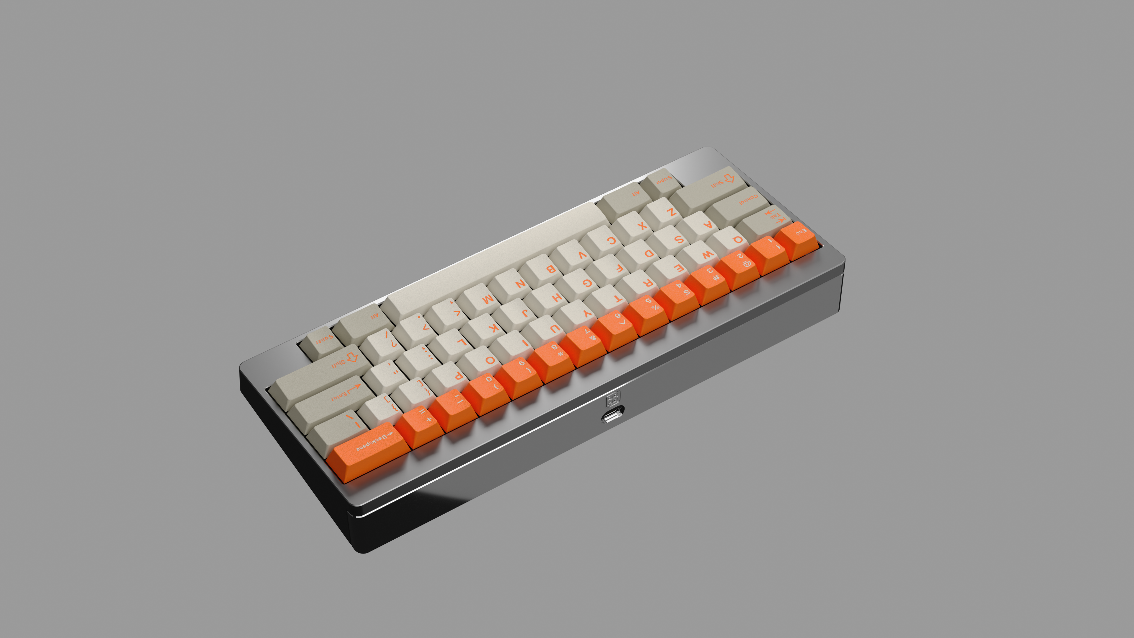 M60A Rama keyboard with Orange Alert keycaps